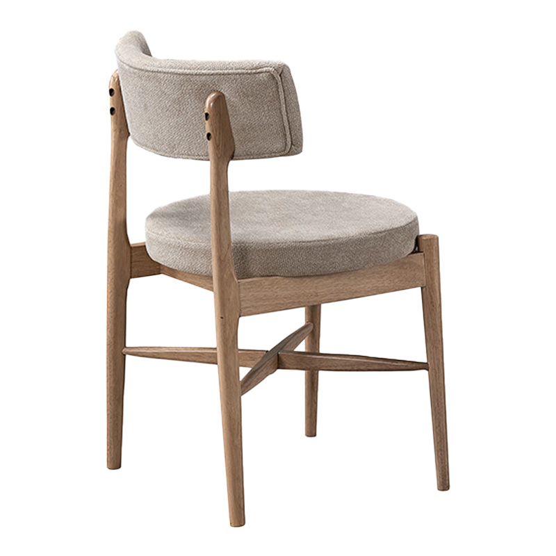 Стол Raudi от каучуково дърво в естествен почти бял нюанс 45.5x45.5x81см - Image 2