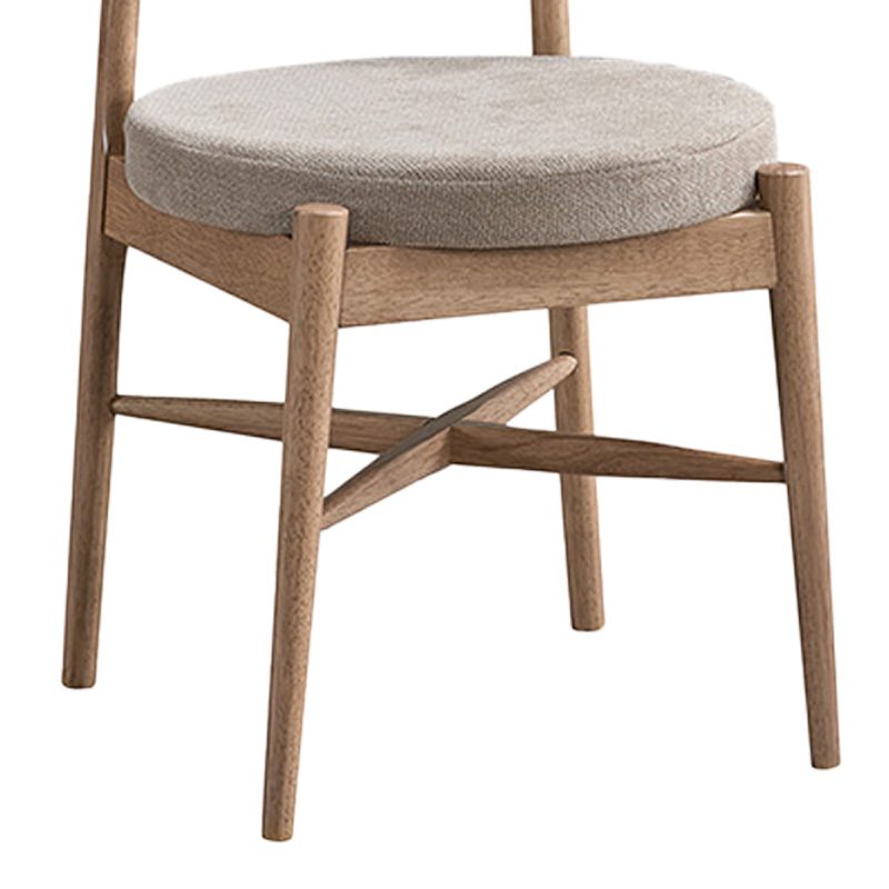 Стол Raudi от каучуково дърво в естествен почти бял нюанс 45.5x45.5x81см - Image 4