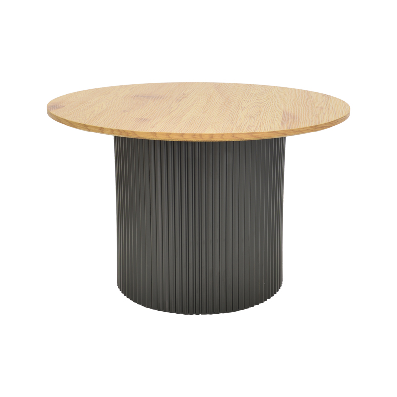 Холна маса Dovel от MDF в цвят сонома-черно Φ70x40см - Image 2