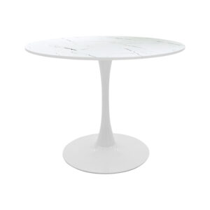 Маса Balou от MDF в бяло с мраморна имитация Φ80x76см