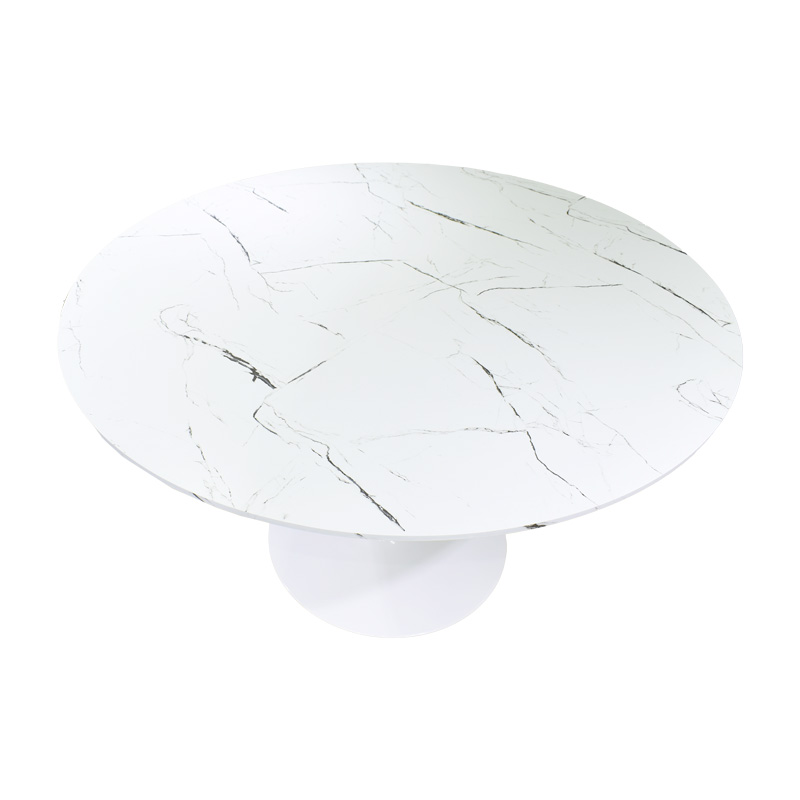Маса Balou от MDF в бяло с мраморна имитация Φ120x76см - Image 2