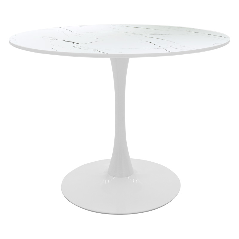 Маса Balou от MDF в бяло с мраморна имитация Φ120x76см