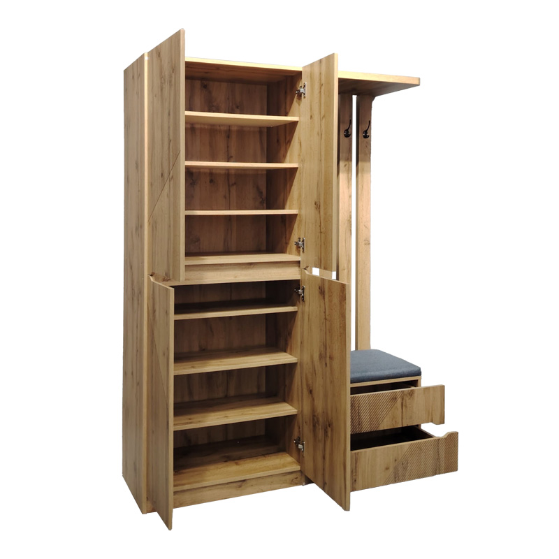 Мебели за входно антре Zomie в дъбов цвят 131x41.5x180.4см - Image 2