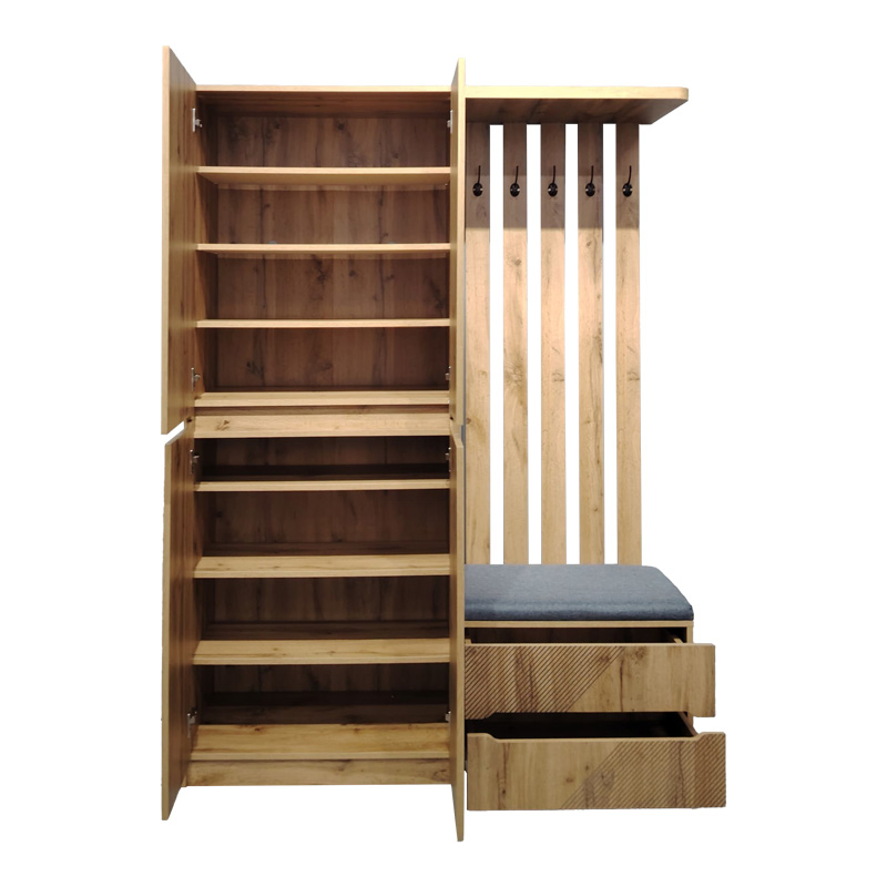 Мебели за входно антре Zomie в дъбов цвят 131x41.5x180.4см - Image 3