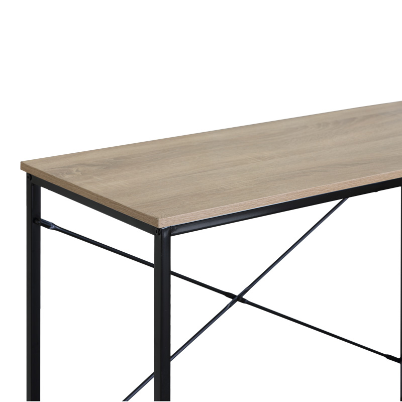 Работно бюро Bailon в дъбов цвят с черен метал 100x40x70см - Image 4