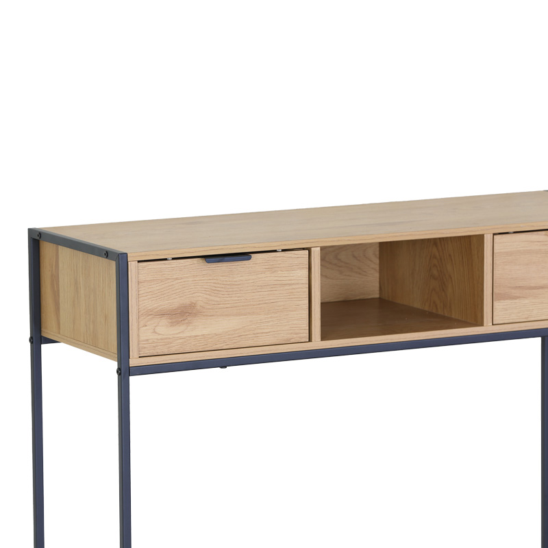 Конзола Regando в дъбов цвят с черен метал 100x35x80см - Image 4