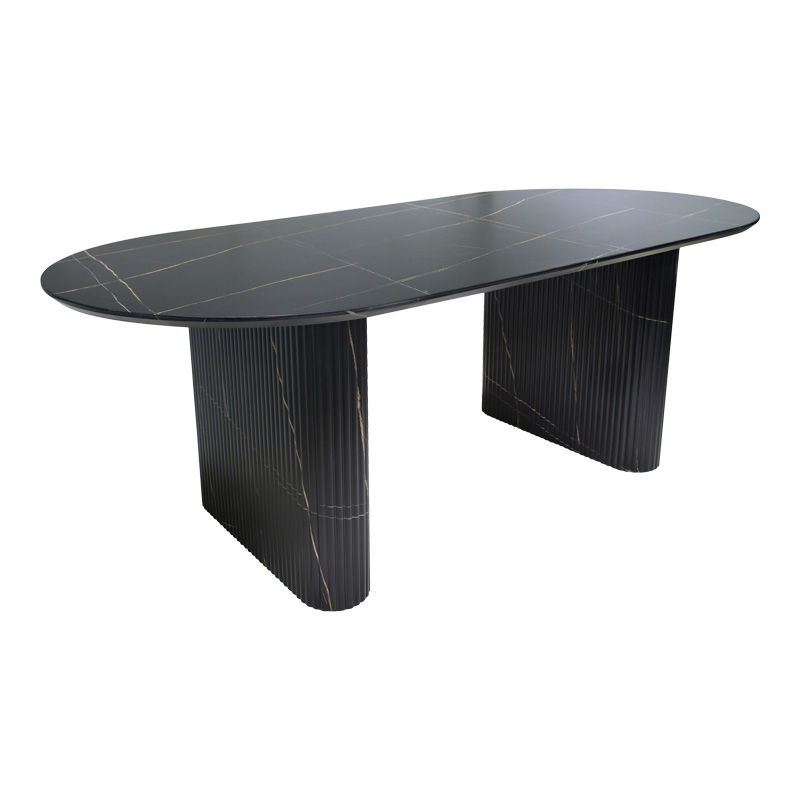 Маса Nembou от MDF в черен мраморен абажур 210x100x76см