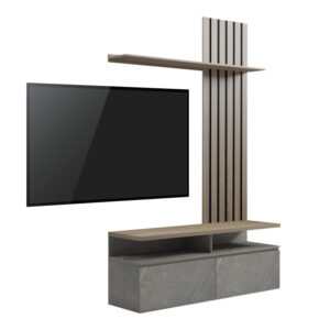 Комплект за хол Perlento от бежов мрамор с абажур sonoma 140x41x219.5 см