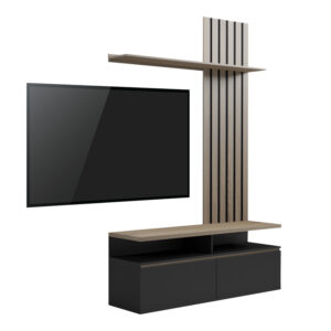 Комплект за хол Perlento в черно с абажур sonoma 140x41x219.5 см
