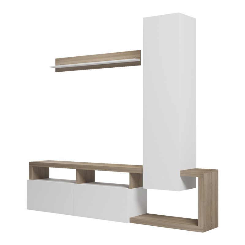 Холна гарнитура Leganto в цвят сонома с бял абажур 220.5x35x197.5 см - Image 3