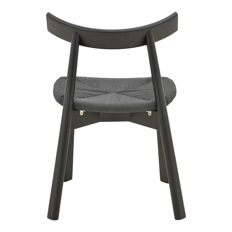 Стол Clareta от каучуково дърво-въже в черен нюанс 53x55x79см - Image 6
