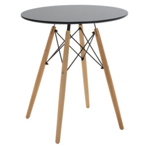 Маса Julita MDF черно и буково дърво в естествен нюанс Φ60x73см