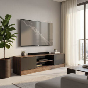 ТВ шкаф Sasa I в цвят дъб-антрацит 150x35x41.5см