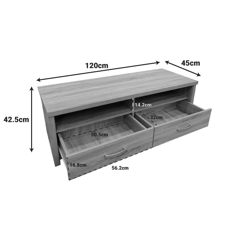ТВ шкаф Podizor в цвят sonoma 120x45x42.5 см - Image 5