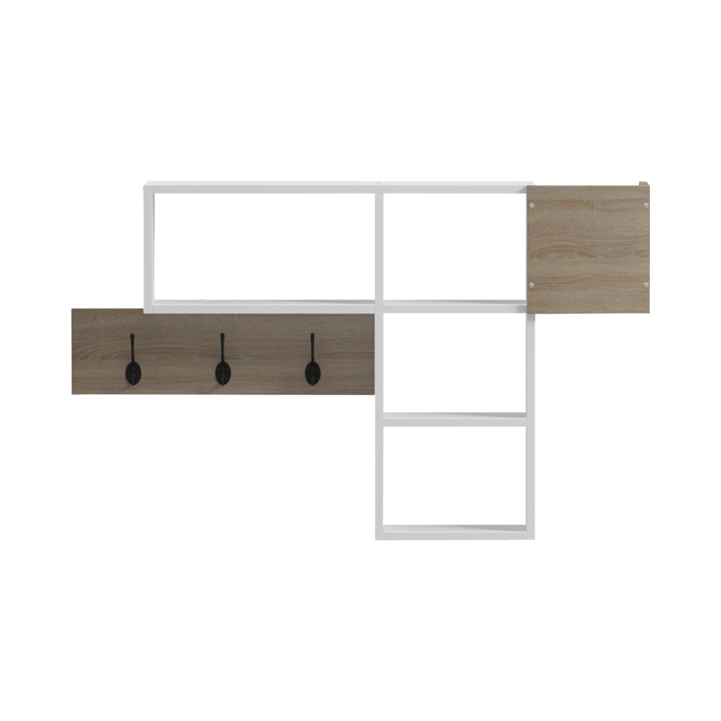 Стенна закачалка Wenia в цвят sonoma-white 99.5x15x61см - Image 2