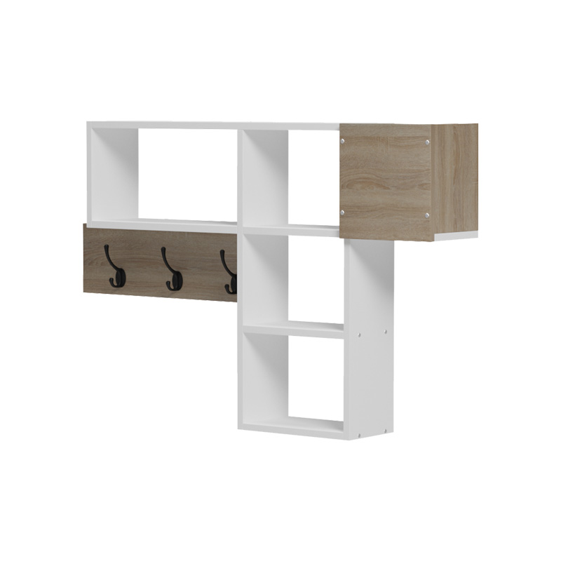 Стенна закачалка Wenia в цвят sonoma-white 99.5x15x61см - Image 3