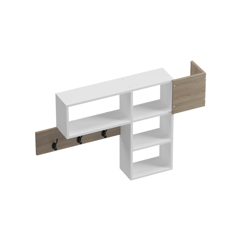 Стенна закачалка Wenia в цвят sonoma-white 99.5x15x61см - Image 4