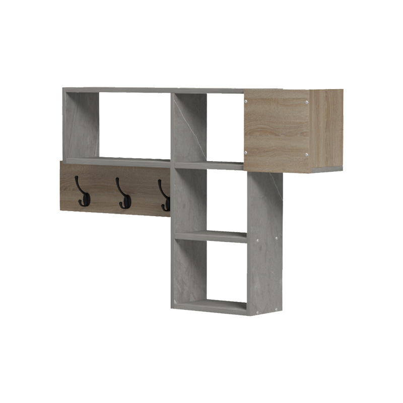 Стенна закачалка Wenia в цвят sonoma с бежов мрамор 99.5x15x61см - Image 3