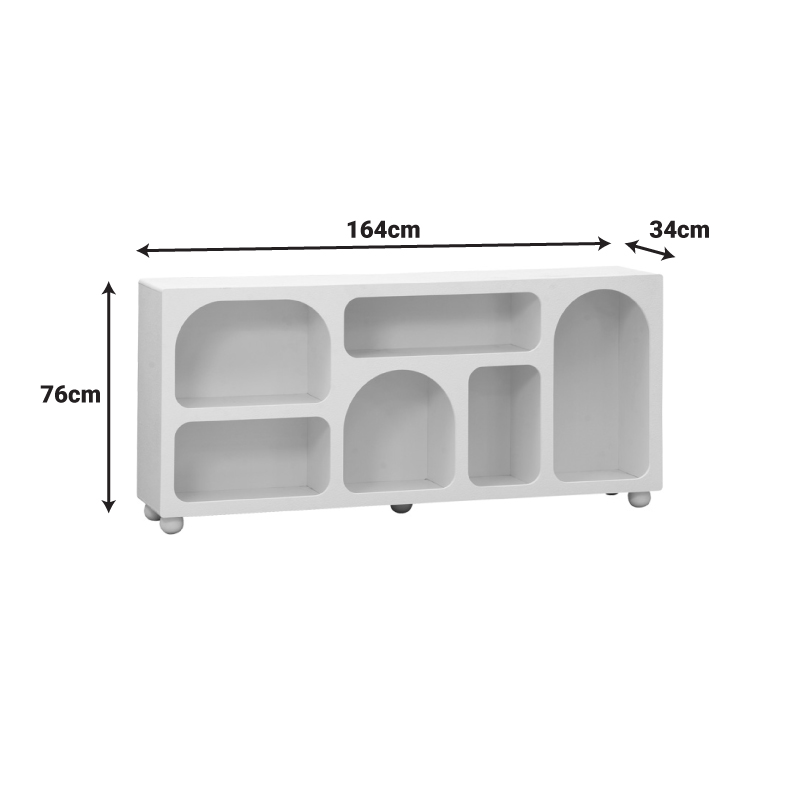 Бюфет Emersi с MDF рафтове в бяло 164x34x76см - Image 8