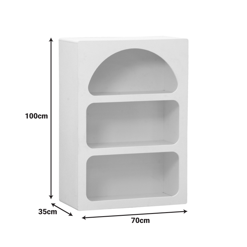Библиотека-рафт Emersi от MDF в бяло 70x35x100 см - Image 8