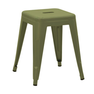 Табуретка Utopia метална в маслинено зелено 30x30x45см