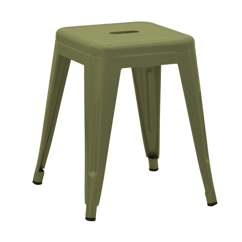 Табуретка Utopia метална в маслинено зелено 30x30x45см