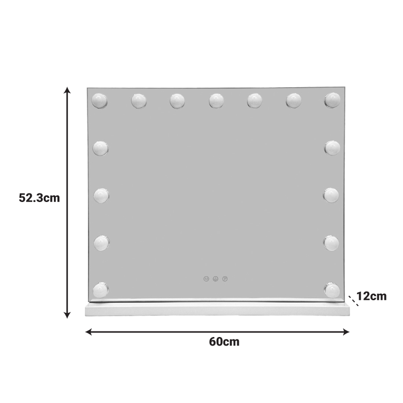 Холивудско LED огледало метално бяло 60x12x52.3 см - Image 2
