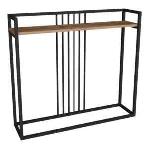 Дъбова конзола Convida с черна метална рамка 100x25x90см