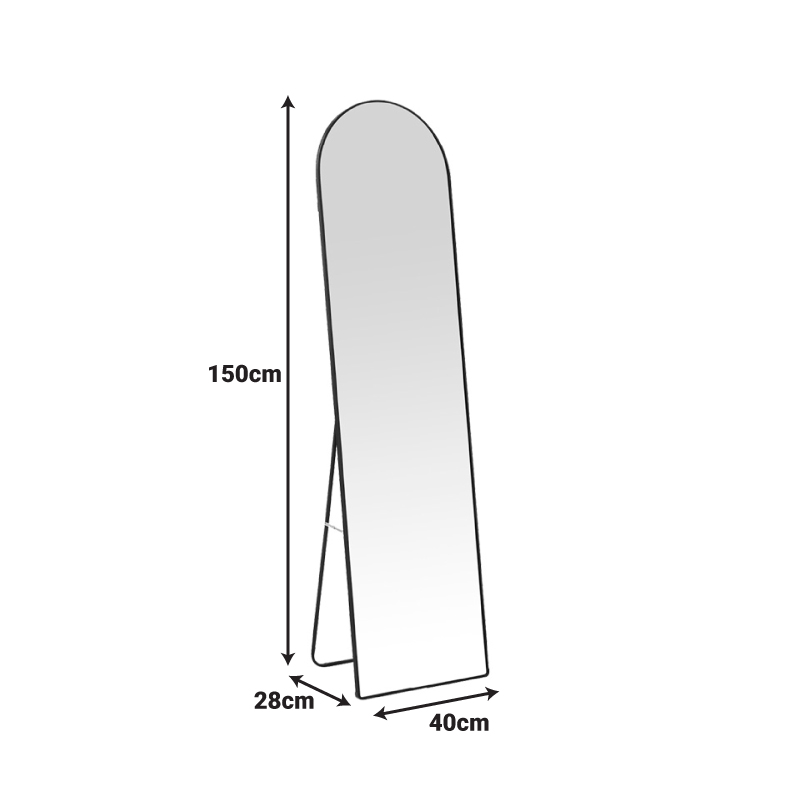 Алуминиево огледало Plaza в черен цвят 40x28x150 см - Image 3