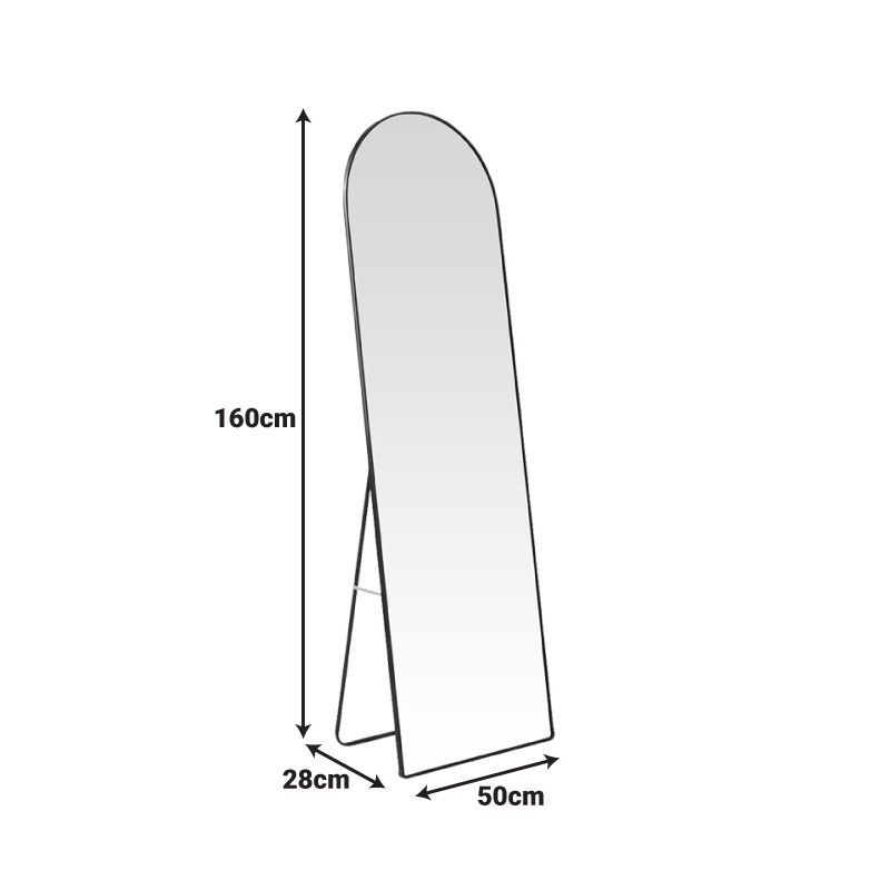 Алуминиево огледало Plaza I в черен цвят 50x28x160 см - Image 3