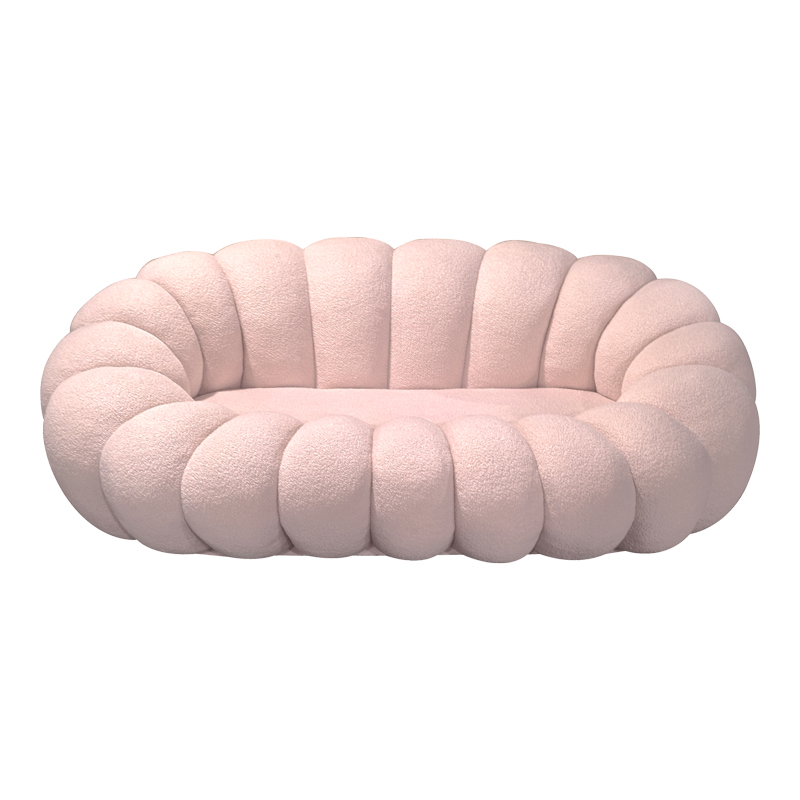 Диван Embrace букле плат в розов нюанс 180x105x65см - Image 3