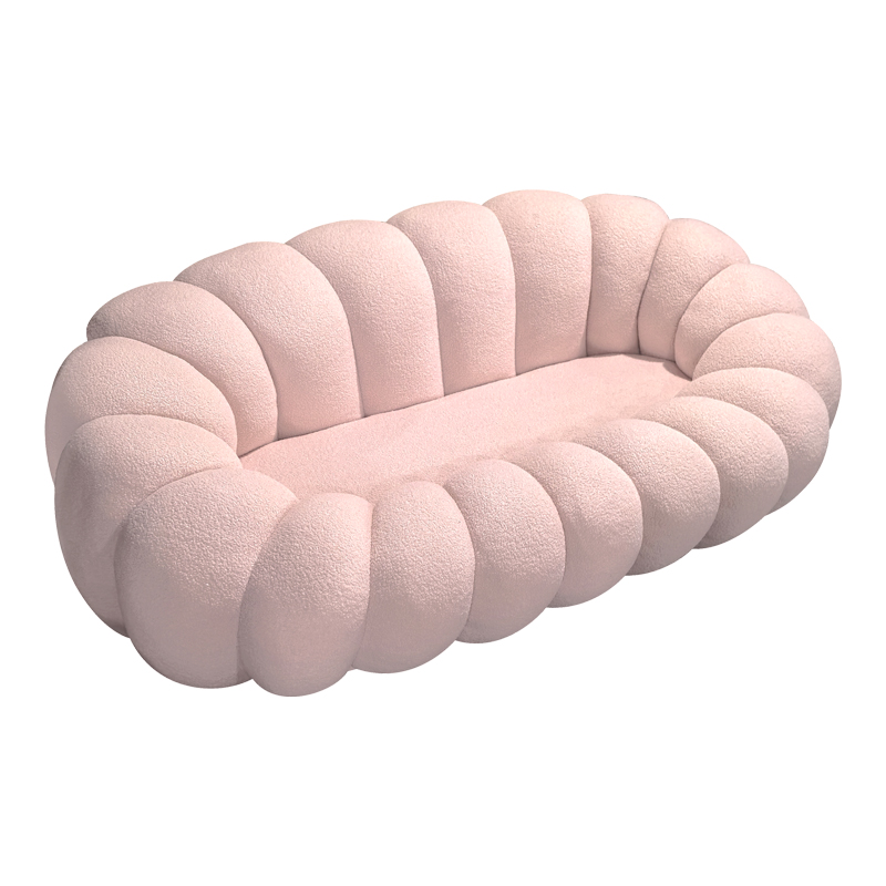 Диван Embrace букле плат в розов нюанс 180x105x65см