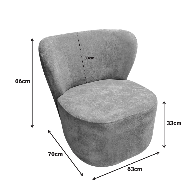 Фотьойл Veridian от плат в цвят шамфъстък 63x70x66см - Image 5