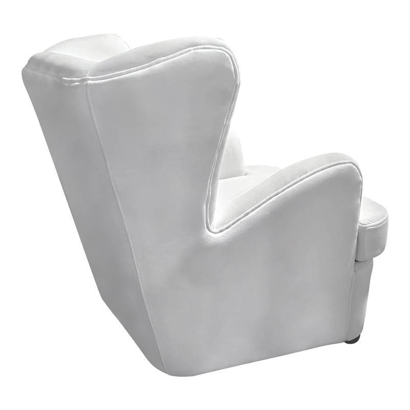 Кадифено кресло Regalo в бяло 75x88x85см - Image 2