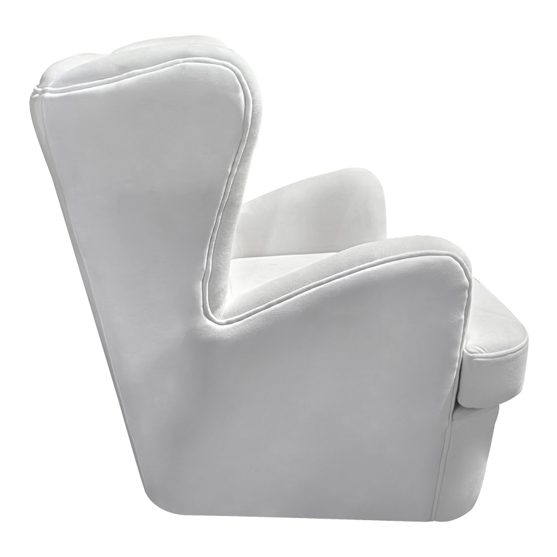 Кадифено кресло Regalo в бяло 75x88x85см - Image 3