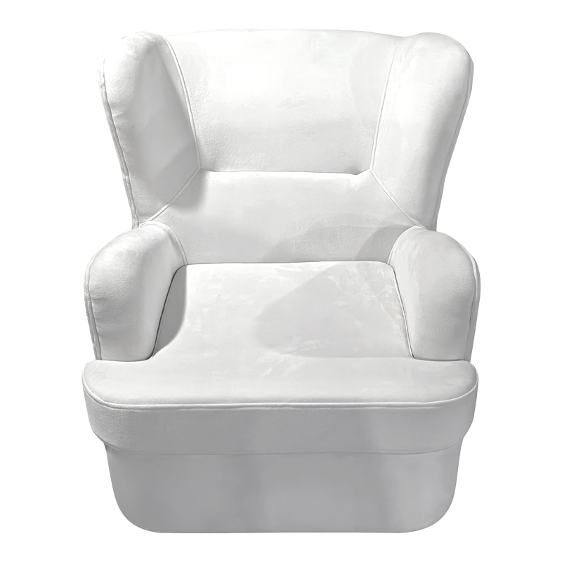 Кадифено кресло Regalo в бяло 75x88x85см - Image 4