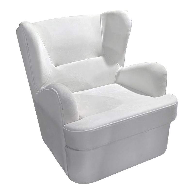 Кадифено кресло Regalo в бяло 75x88x85см