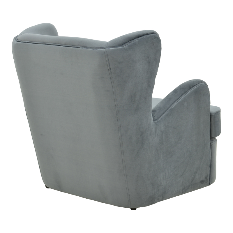 Кадифено кресло Regalo в антрацитен цвят 75x88x85см - Image 2
