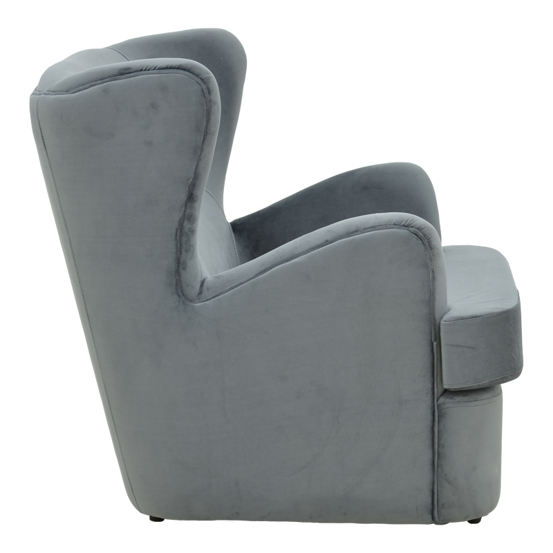 Кадифено кресло Regalo в антрацитен цвят 75x88x85см - Image 3