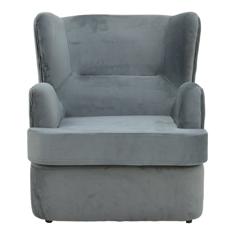 Кадифено кресло Regalo в антрацитен цвят 75x88x85см - Image 4