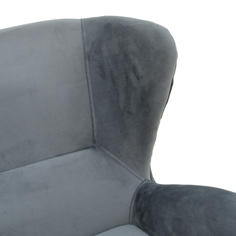 Кадифено кресло Regalo в антрацитен цвят 75x88x85см - Image 6