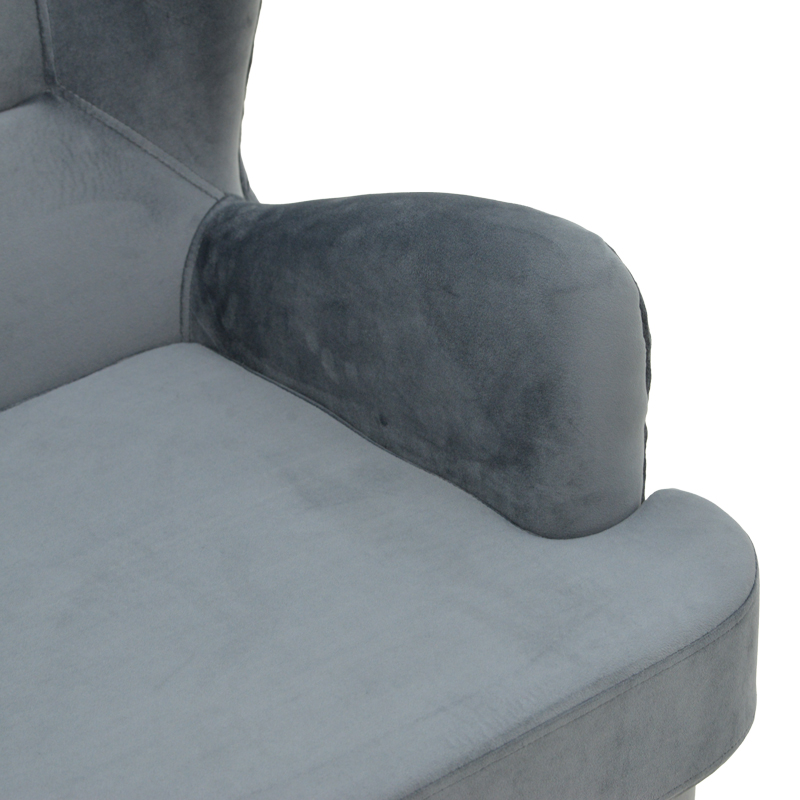 Кадифено кресло Regalo в антрацитен цвят 75x88x85см - Image 7
