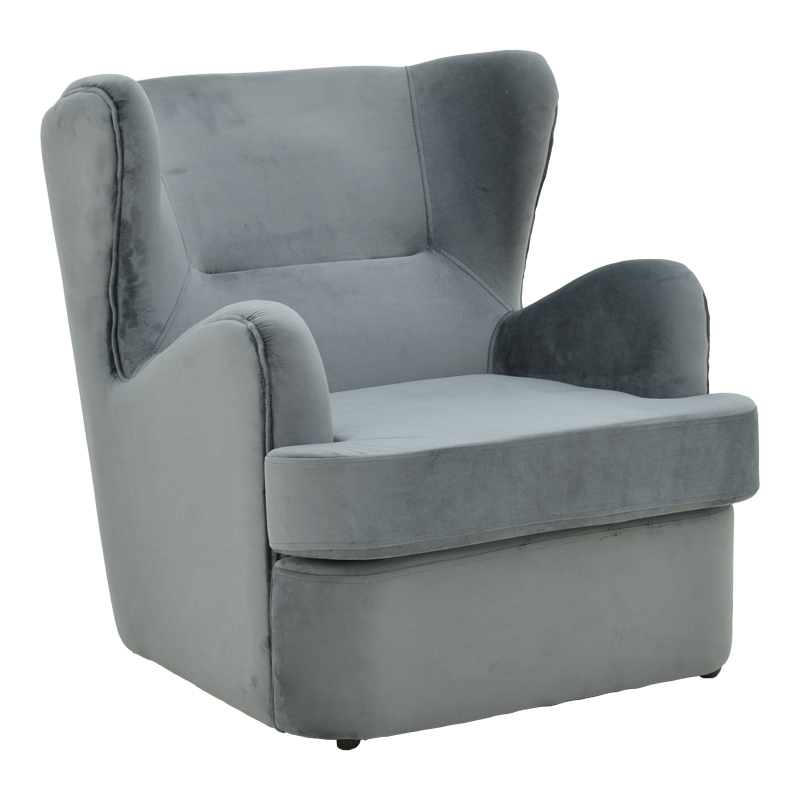 Кадифено кресло Regalo в антрацитен цвят 75x88x85см