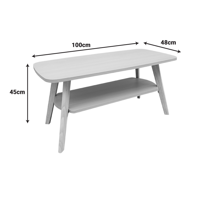 Холна маса Komela I от MDF в естествен цвят 100x48x45см - Image 4