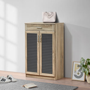 Шкаф за обувки Sante 20 чифта в цвят сонома-антрацит 80x37x123см
