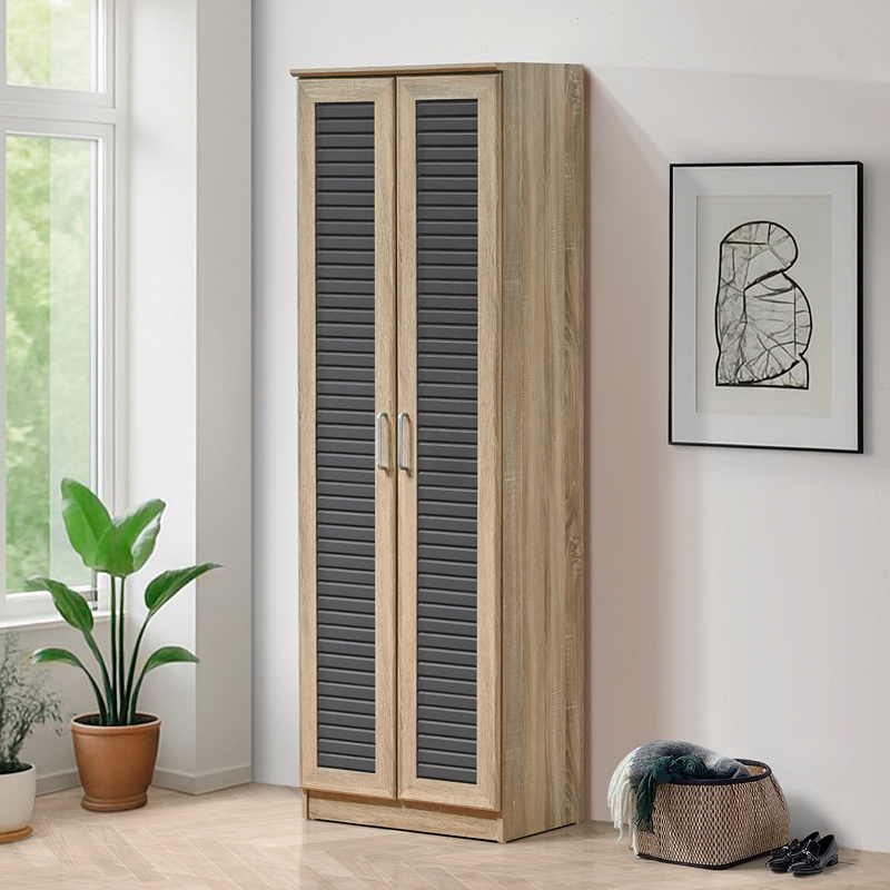 Гардероб-стойка за обувки SANTE 21 чифта в цвят сонома-антрацит 60x37x183см
