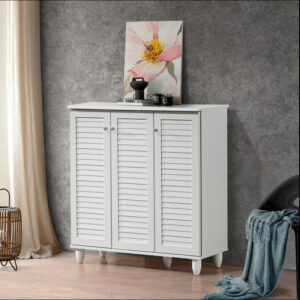 Шкаф за обувки Santo 16 чифта в бяло 89.5x34.5x91.5см