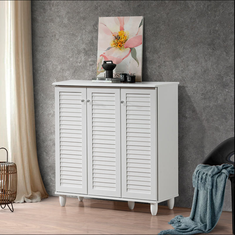Шкаф за обувки Santo 16 чифта в бяло 89.5x34.5x91.5см