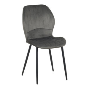 Кадифен стол Jelour в цвят антрацит 46.5x60x84см