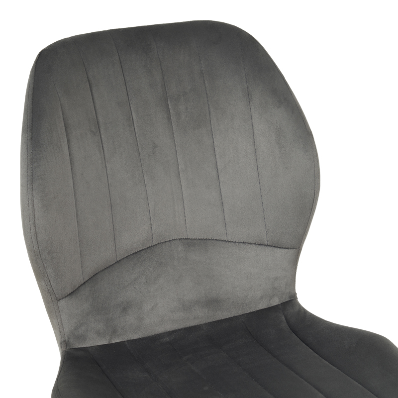 Кадифен стол Jelour в цвят антрацит 46.5x60x84см - Image 5